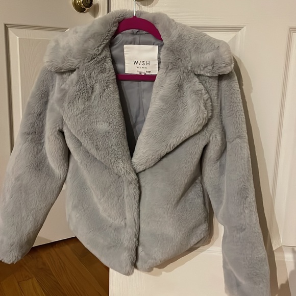 Gray Cropped Fur Wish the Label Jacket - XS - Picture 2 of 5